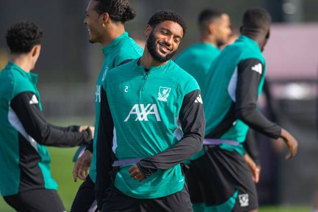 Football - UEFA Champions League - Galatasaray A.Åž. Liverpool FC - MD-1 LIVERPOOL, ENGLAND - Monday, September 29, 2025: Liverpool s Joe Gomez during a training session at the AXA Training Centre ahead of the UEFA Champions League match between Galatasaray A.Åž. and Liverpool FC. (Photo by Richard Martin-Roberts Propaganda) LIVERPOOL AXA Training Centre MERSEYSIDE ENGLAND  Copyright: xDavidxRawcliffex P2025-09-29-Liverpool_UCL_TRAINING-11