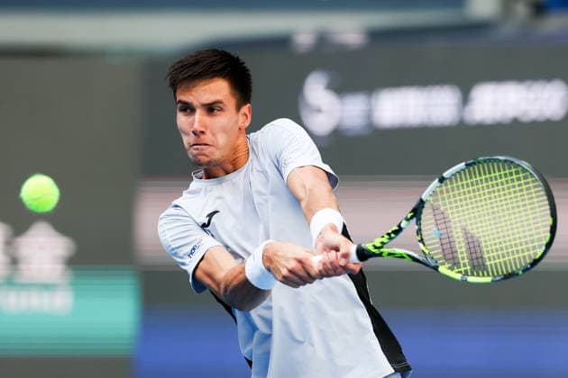 BEIJING, CHINA - SEPTEMBER 29: Fabian Marozsan of Hungary competes in the Men s Singles Quarterfinal match against Jannik Sinner of Italy on day 8 of the 2025 China Open at the National Tennis Center on September 29, 2025 in Beijing, China.  Copyright: xVCGx 111593941849