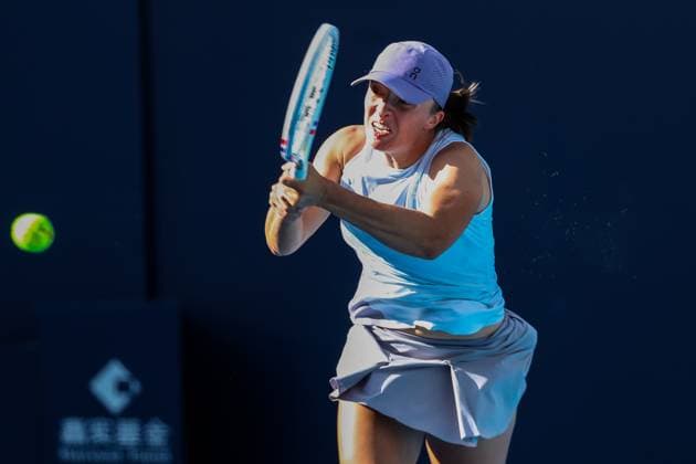 BEIJING, CHINA - SEPTEMBER 29: Iga Swiatek of Poland competes in the Women s Singles Round of 32 match against Camila Osorio of Colombia on day 8 of the 2025 China Open at the National Tennis Center on September 29, 2025 in Beijing, China.  Copyright: xVCGx 111593955763