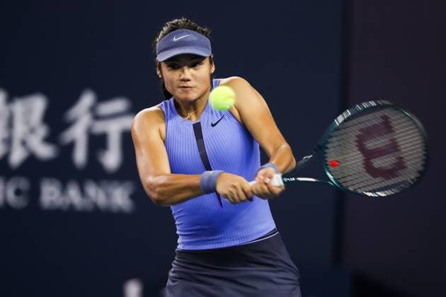 BEIJING, CHINA - SEPTEMBER 29: Emma Raducanu of Great Britain competes in the Women s Singles Round of 32 match against Jessica Pegula of the United States on day 8 of the 2025 China Open at the National Tennis Center on September 29, 2025 in Beijing, China.  Copyright: xVCGx 111593987140