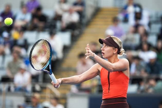 BEIJING, CHINA - SEPTEMBER 29: Anastasia Potapova competes in the Women s Singles Round of 32 match against Zeynep Sonmez of Turkey on day 8 of the 2025 China Open at the National Tennis Center on September 29, 2025 in Beijing, China.  Copyright: xVCGx 111593978673