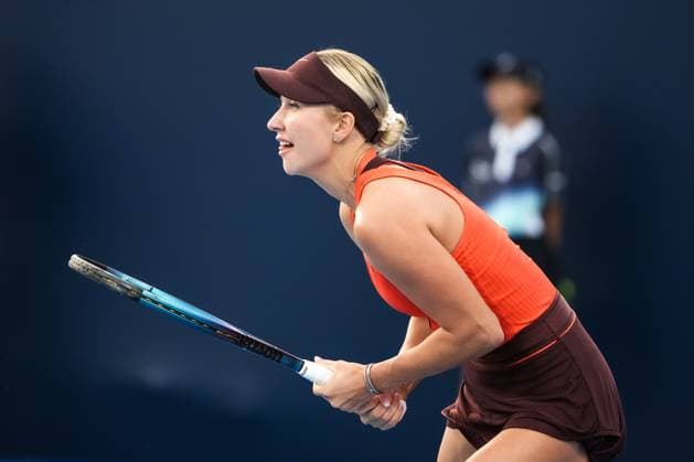BEIJING, CHINA - SEPTEMBER 29: Anastasia Potapova competes in the Women s Singles Round of 32 match against Zeynep Sonmez of Turkey on day 8 of the 2025 China Open at the National Tennis Center on September 29, 2025 in Beijing, China.  Copyright: xVCGx 111593978376