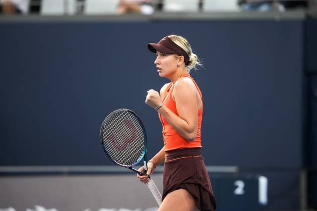 BEIJING, CHINA - SEPTEMBER 29: Anastasia Potapova reacts in the Women s Singles Round of 32 match against Zeynep Sonmez of Turkey on day 8 of the 2025 China Open at the National Tennis Center on September 29, 2025 in Beijing, China.  Copyright: xVCGx 111593978170