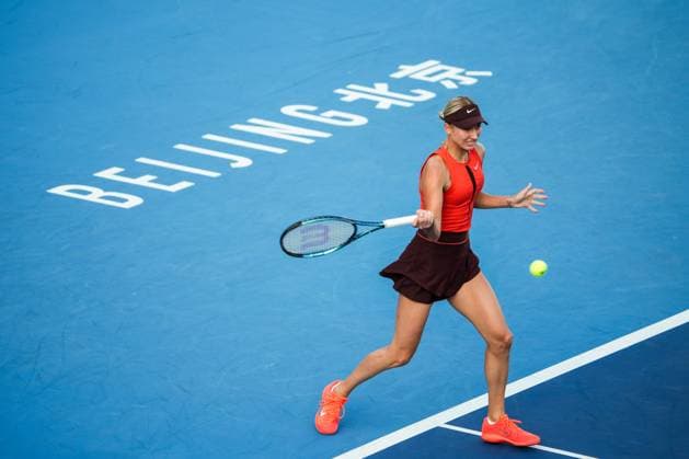 BEIJING, CHINA - SEPTEMBER 29: Anastasia Potapova competes in the Women s Singles Round of 32 match against Zeynep Sonmez of Turkey on day 8 of the 2025 China Open at the National Tennis Center on September 29, 2025 in Beijing, China.  Copyright: xVCGx 111593966759