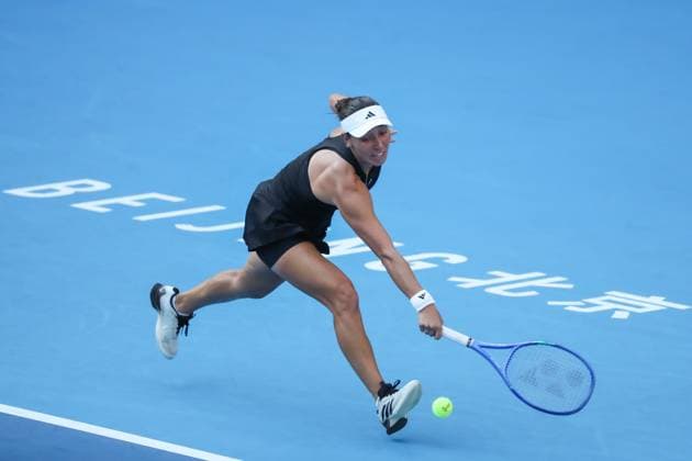 BEIJING, CHINA - SEPTEMBER 29: Jessica Pegula of the United States competes in the Women s Singles Round of 32 match against Emma Raducanu of Great Britain on day 8 of the 2025 China Open at the National Tennis Center on September 29, 2025 in Beijing, China.  Copyright: xVCGx 111593971450