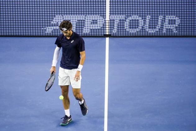 BEIJING, CHINA - SEPTEMBER 29: Lorenzo Musetti of Italy reacts in the Men s Singles Quarterfinal match against Learner Tien of the United States on day 8 of the 2025 China Open at the National Tennis Center on September 29, 2025 in Beijing, China.  Copyright: xVCGx 111594023554