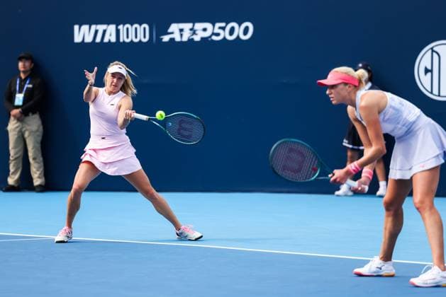 BEIJING, CHINA - SEPTEMBER 29: Lyudmyla Kichenok of Ukraine and Ellen Perez of Australia compete in the Women s Doubles Round of 16 match against Sara Errani of Italy and Jasmine Paolini of Italy on day 8 of the 2025 China Open at National Tennis Center on September 29, 2025 in Beijing, China.  Copyright: xVCGx 111593933132