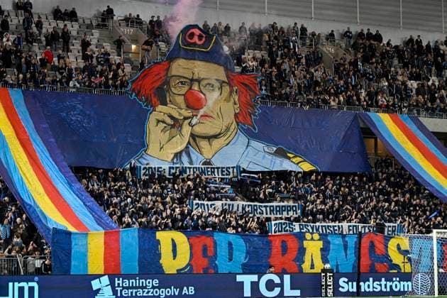 STOCKHOLM, SWEDEN 20250929 Djurgarden tifo during Monday s Allsvenskan football match between Djurgarden IF and IK Sirius FK at 3Arena STOCKHOLM SWEDEN x10430x  Copyright: xChristinexOlsson TTx ALLSWEDEN ANIMAL RANGE-SIRIUS