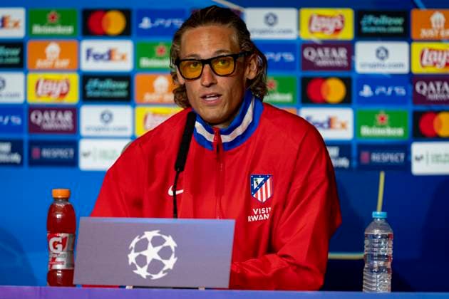 Atletico de Madrid Training Session And press conference, PK, Pressekonferenz - UEFA Champions League 2025 26 League Phase MD2 Marcos Llorente of Atletico de Madrid speaks during the Training Session and Press Conference ahead of the UEFA Champions League 2024 25 match against Eintracht Frankfurt at Estadio Riyadh Air Metropolitano on September 29, 2025 in Madrid, Spain. Madrid Estadio Riyadh Air Metropolitano Madrid Spain Copyright: xAlbertoxGardinx AGardin_20250929_Foot_Cha_AtlMad_Tra_Pre_0185