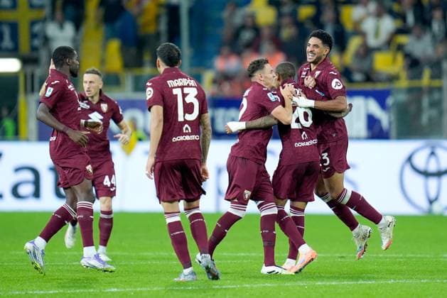 Parma Calcio v Torino FC - Serie A Enilive Cyril Ngonge of Torino FC celebrates after scoring first goal during the Serie A Enilive match between Parma Calcio and Torino FC at Stadio Ennio Tardini on September 29, 2025 in Parma, Italy. Parma Stadio Ennio Tardini Emilia Romagna Italy Copyright: xGiuseppexMaffiax 250929_SerieA_Parma-Torino_GM_2954