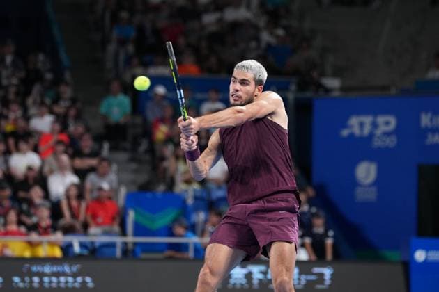 Carlos Alcaraz of spain defeated Casper Ruud of Norway in Men s singles semi finals in Japan open tennis tournament ATP500 2025 at Ariake Tennis stadium in Tokyo, Japan on September 29, 2025  Copyright: xRanjithxKumar IPAxSportx xipa-agency.netx xx IPA_65927496 IPA_Agency_IPA65927496