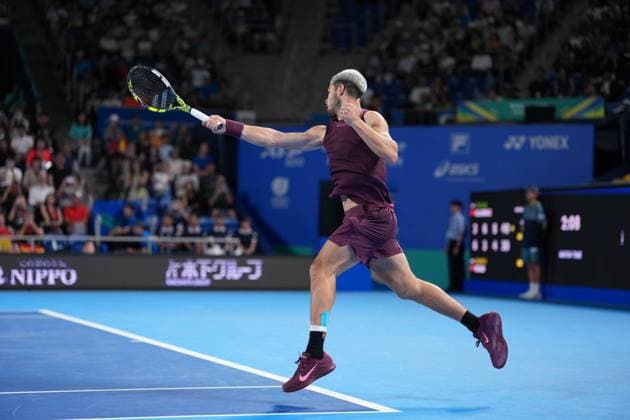 Carlos Alcaraz of spain defeated Casper Ruud of Norway in Men s singles semi finals in Japan open tennis tournament ATP500 2025 at Ariake Tennis stadium in Tokyo, Japan on September 29, 2025  Copyright: xRanjithxKumar IPAxSportx xipa-agency.netx xx IPA_65927582 IPA_Agency_IPA65927582