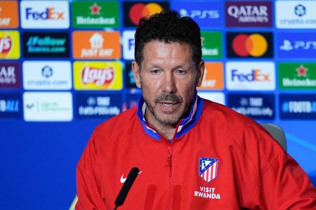 September 29, 2025, Madrid, Madrid, Spain: Diego Pablo Simeone, head coach of Atletico de Madrid, attends a press conference, PK, Pressekonferenz ahead of their UEFA Champions League 2025 26 match against Eintracht Frankfurt at Riyadh Air Metropolitano on September 29, 2025, in Madrid, Spain. Madrid Spain - ZUMAa181 20250929_zaa_a181_026 Copyright: xDennisxAgyemanx