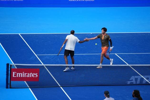 TENNIS - Internazionali di Tennis - Kinoshita Group Japan Open Tennis Championships 2025 India s Rohan Bopanna and Japan s Takeru Yuzuki pair won their Men s doubles Semi finals against United states pair Christian Harrison and Evan King in Japan open tennis tournament ATP500 2025 at Ariake Tennis stadium in Tokyo, Japan on September 29, 2025 tokyo Japan  Copyright: xIPAxSport ABACAx