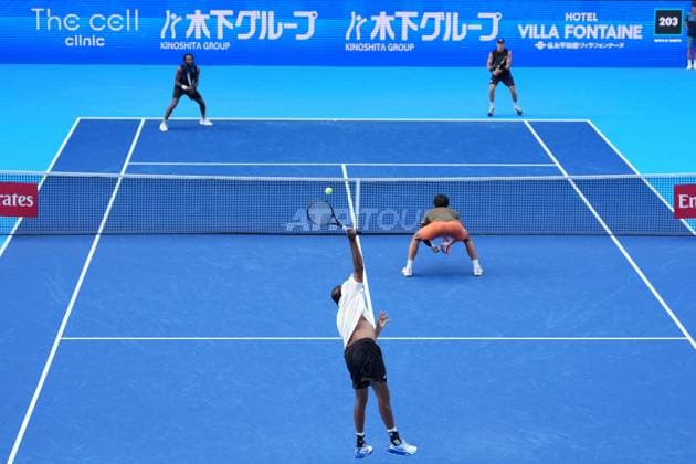 TENNIS - Internazionali di Tennis - Kinoshita Group Japan Open Tennis Championships 2025 India s Rohan Bopanna and Japan s Takeru Yuzuki pair won their Men s doubles Semi finals against United states pair Christian Harrison and Evan King in Japan open tennis tournament ATP500 2025 at Ariake Tennis stadium in Tokyo, Japan on September 29, 2025 tokyo Japan  Copyright: xIPAxSport ABACAx