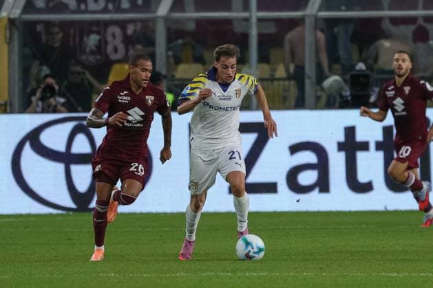 Parma s Gaetano Oristanio in action during Parma Calcio vs Torino FC, Italian soccer Serie A match in Parma, Italy, September 29 2025  Copyright: xLorenzoxCattani IPAxSportx xipa-agency.netx xx IPA_65931697 IPA_Agency_IPA65931697