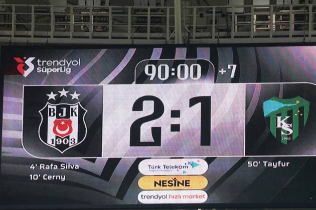 Scoreboard during the Trendyol Super League match between Besiktas JK and Kocaelispor at Tupras Stadium on September 29, 2025 in Istanbul, Turkey. Istanbul TUPRAS STADIUM Turkey Copyright: xSeskimphotox Besiktas-Kocaeli_290925 (117)