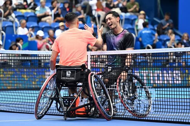 (L-R) Tokito Oda (JPN), Daisuke Arai (JPN), SEPTEMBER 29, 2025 - Wheelchair Tennis : Kinoshita Group Japan Open Wheelchair Tennis Championships 2025 Men s Wheelchair Tennis Singles Final at Ariake Coliseum, Tokyo, Japan. Noxthirdxpartyxsales  aflo_305232762