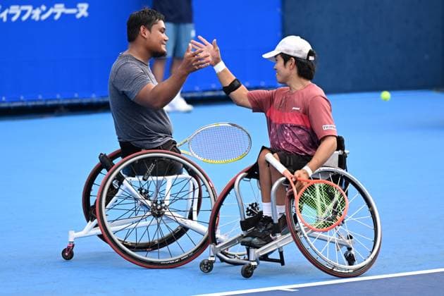 Shogo Takano (JPN) & Mohamad Yusshazwan YUSOFF (MAS), SEPTEMBER 29, 2025 - Wheelchair Tennis : Kinoshita Group Japan Open Wheelchair Tennis Championships 2025 Men s Wheelchair Tennis Doubles Final at Ariake Coliseum, Tokyo, Japan. Noxthirdxpartyxsales  aflo_305232790