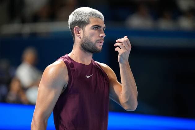 Carlos Alcaraz (ESP), SEPTEMBER 29, 2025 - Tennis : Singles Semi-final match at Ariake Colosseum during Kinoshita Group Japan Open Tennis Championships 2025 in Tokyo, Japan. Noxthirdxpartyxsales  aflo_305253600