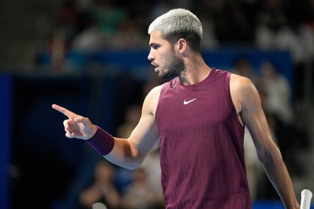 Carlos Alcaraz (ESP), SEPTEMBER 29, 2025 - Tennis : Singles Semi-final match at Ariake Colosseum during Kinoshita Group Japan Open Tennis Championships 2025 in Tokyo, Japan. Noxthirdxpartyxsales  aflo_305253592