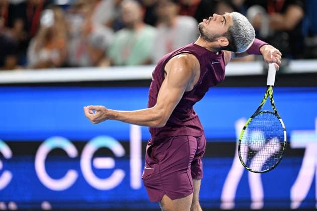 Carlos ALCARAZ (ESP), SEPTEMBER 29, 2025 - Tennis : Kinoshita Group Japan Open Tennis Championships 2025 Men s Singles Semi-final at Ariake Coliseum, Tokyo, Japan. Noxthirdxpartyxsales  aflo_305231865