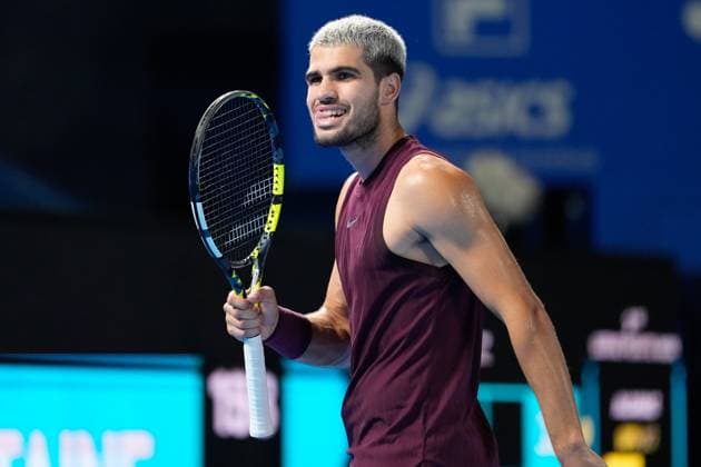 Carlos Alcaraz (ESP), SEPTEMBER 29, 2025 - Tennis : Singles Semi-final match at Ariake Colosseum during Kinoshita Group Japan Open Tennis Championships 2025 in Tokyo, Japan. Noxthirdxpartyxsales  aflo_305253478