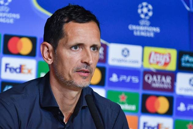 Atletico de Madrid Vs Eintracht Frankfurt press conference, PK, Pressekonferenz in Madrid - 29 Sep 2025 Dino Toppmoller, head coach of Eintracht Frankfurt, attends a press conference ahead of their UEFA Champions League 2025 26 match against Atletico de Madrid at Riyadh Air Metropolitano. Madrid Spain Copyright: xAtilanoxGarciax xSOPAxImagesx FOTO50150