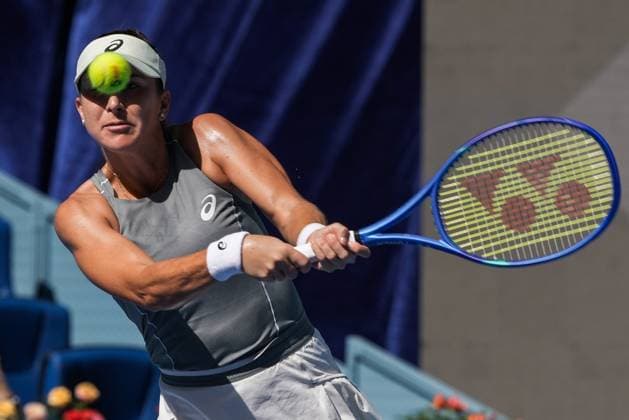 BEIJING, CHINA - SEPTEMBER 30: Belinda Bencic of Switzerland returns a shot in the Women s Singles Round of 16 match against Coco Gauff of the United States on day 9 of the 2025 China Open at the National Tennis Center on September 30, 2025 in Beijing, China.  Copyright: xVCGx 111594162625