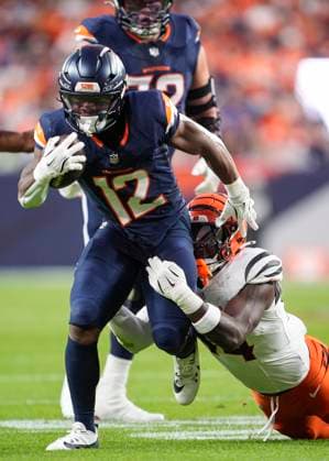 September 29, 2025: Denver Broncos running back R.J. Harvey runs the ball in the first half of the football game between the Denver Broncos and Cincinnati Bengals. CSM. - ZUMAc04_ 20250929_zma_c04_059 Copyright: xDerekxRegensburgerx