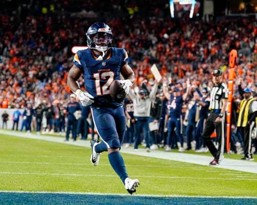 September 29, 2025: Broncos running back R. J. Harvey waltzes into the end zone in the second half of the football game between the Denver Broncos and Cincinnati Bengals. CSM. - ZUMAc04_ 20250929_zma_c04_084 Copyright: xDerekxRegensburgerx
