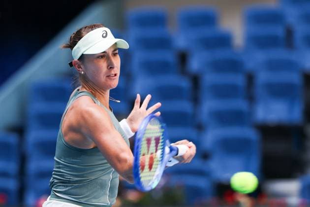 BEIJING, CHINA - SEPTEMBER 30: Belinda Bencic of Switzerland returns a shot in the Women s Singles Round of 16 match against Coco Gauff of the United States on day 9 of the 2025 China Open at the National Tennis Center on September 30, 2025 in Beijing, China.  Copyright: xVCGx 111594169108