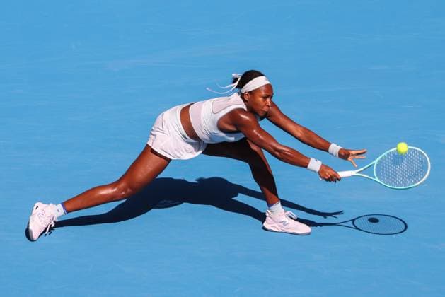 BEIJING, CHINA - SEPTEMBER 30: Coco Gauff of the United States returns a shot in the Women s Singles Round of 16 match against Belinda Bencic of Switzerland on day 9 of the 2025 China Open at the National Tennis Center on September 30, 2025 in Beijing, China.  Copyright: xVCGx 111594163203