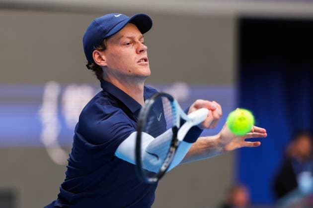 BEIJING, CHINA - SEPTEMBER 30: Jannik Sinner of Italy competes in the Men s Singles Semifinal match against Alex De Minaur of Australia on day 9 of the 2025 China Open at the National Tennis Center on September 30, 2025 in Beijing, China.  Copyright: xVCGx 111594181402