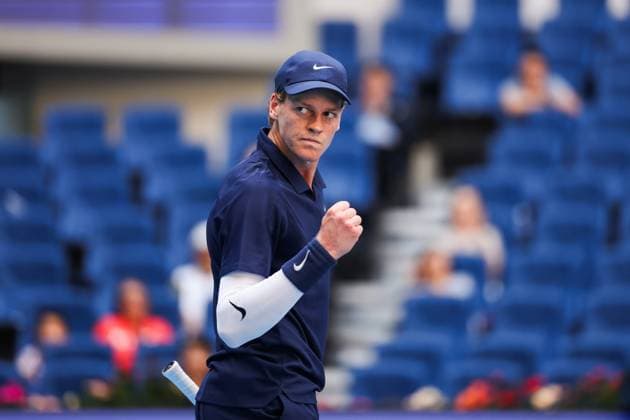 BEIJING, CHINA - SEPTEMBER 30: Jannik Sinner of Italy reacts in the Men s Singles Semifinal match against Alex De Minaur of Australia on day 9 of the 2025 China Open at the National Tennis Center on September 30, 2025 in Beijing, China.  Copyright: xVCGx 111594181413