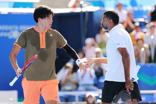 Takeru Yuzuki (JPN) & Rohan Bopanna (IND), SEPTEMBER 30, 2025 - Tennis : Kinoshita Group Japan Open Tennis Championships 2025 Men s Doubles Final at Ariake Coliseum, Tokyo, Japan. Noxthirdxpartyxsales  aflo_305330438