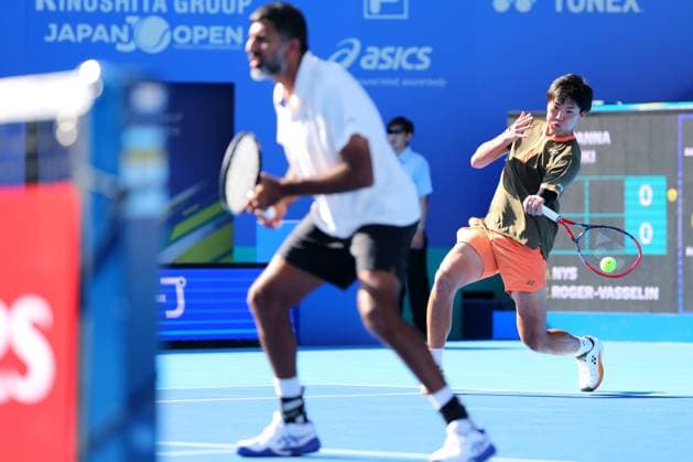 Takeru Yuzuki (JPN) & Rohan Bopanna (IND), SEPTEMBER 30, 2025 - Tennis : Kinoshita Group Japan Open Tennis Championships 2025 Men s Doubles Final at Ariake Coliseum, Tokyo, Japan. Noxthirdxpartyxsales  aflo_305330439