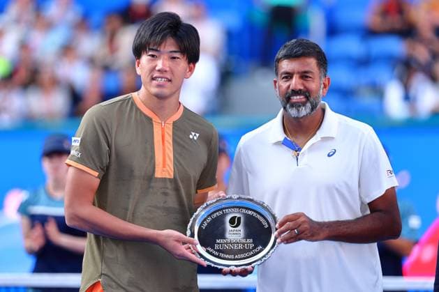 Takeru Yuzuki (JPN) & Rohan Bopanna (IND), SEPTEMBER 30, 2025 - Tennis : Kinoshita Group Japan Open Tennis Championships 2025 Men s Doubles Award ceremony at Ariake Coliseum, Tokyo, Japan. Noxthirdxpartyxsales  aflo_305330467