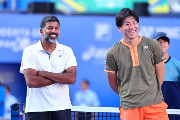 Takeru Yuzuki (JPN) & Rohan Bopanna (IND), SEPTEMBER 30, 2025 - Tennis : Kinoshita Group Japan Open Tennis Championships 2025 Men s Doubles Award ceremony at Ariake Coliseum, Tokyo, Japan. Noxthirdxpartyxsales  aflo_305330481