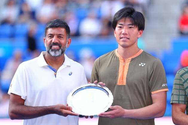 Takeru Yuzuki (JPN) & Rohan Bopanna (IND), SEPTEMBER 30, 2025 - Tennis : Kinoshita Group Japan Open Tennis Championships 2025 Men s Doubles Award ceremony at Ariake Coliseum, Tokyo, Japan. Noxthirdxpartyxsales  aflo_305330487