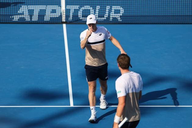 BEIJING, CHINA - SEPTEMBER 30: Henry Patten of Great Britain and Harri Heliovaara of Finland compete in the Men s Doubles Semifinal match against Guido Andreozzi of Argentina and Manuel Guinard of Fance on day 9 of the 2025 China Open at the National Tennis Center on September 30, 2025 in Beijing, China.  Copyright: xVCGx 111594180103
