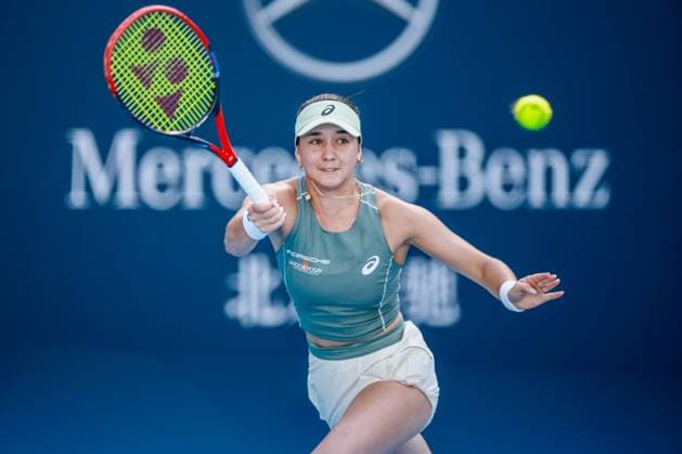 BEIJING, CHINA - SEPTEMBER 30: Eva Lys of Germany competes in the Women s Singles Round of 16 match against McCartney Kessler of the United States on day 9 of the 2025 China Open at the National Tennis Center on September 30, 2025 in Beijing, China.  Copyright: xVCGx 111594178713