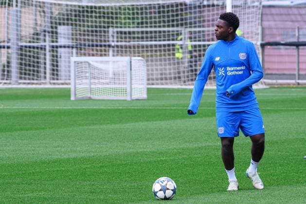 LEVERKUSEN, GERMANY - 30 SEPTEMBER, 2025: Ken Izekor - UEFA Champions League, MD-1, practice FC Bayer 04 Leverkusen at BayArena.  Copyright: xVITALIIxKLIUIEVx
