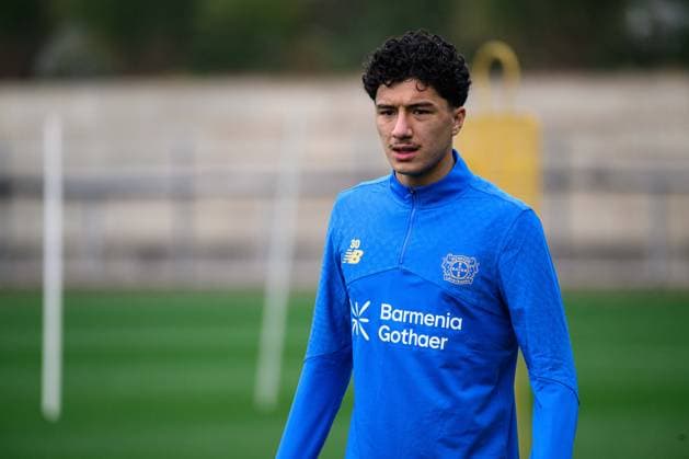 LEVERKUSEN, GERMANY - 30 SEPTEMBER, 2025: Ibrahim Maza - UEFA Champions League, MD-1, practice FC Bayer 04 Leverkusen at BayArena.  Copyright: xVITALIIxKLIUIEVx