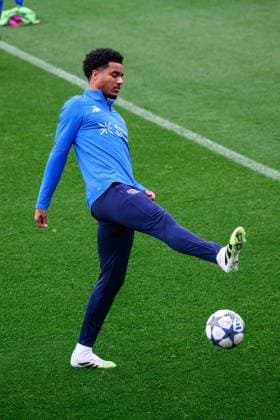 LEVERKUSEN, GERMANY - 30 SEPTEMBER, 2025: Malik Tillman - UEFA Champions League, MD-1, practice FC Bayer 04 Leverkusen at BayArena.  Copyright: xVITALIIxKLIUIEVx