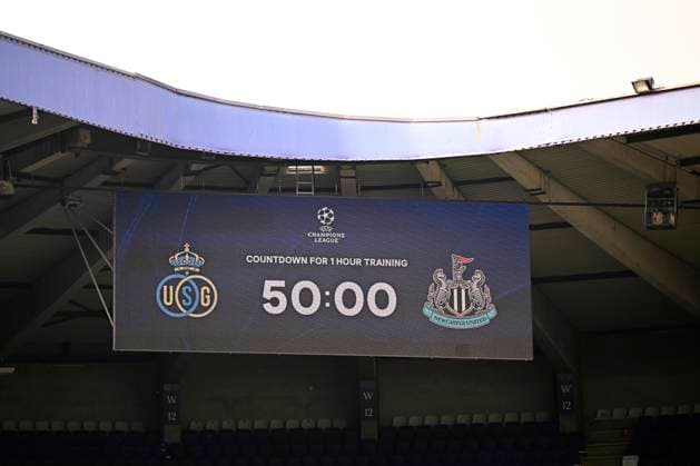 Royale Union Saint-Gilloise v Newcastle United - UEFA Champions League Media Activities 30 09 2025 BRUSSELS, BELGIUM - SEPTEMBER 30 : Illustrative picture showing the big screen during a training session ahead of the UEFA Champions League 2025 26 League Phase MD2 match between Royale Union Saint-Gilloise and Newcastle United on September 30, 2025 in Brussels, Belgium, 30 09 2025 Brussels Belgium  Copyright: xTomasxSiskx