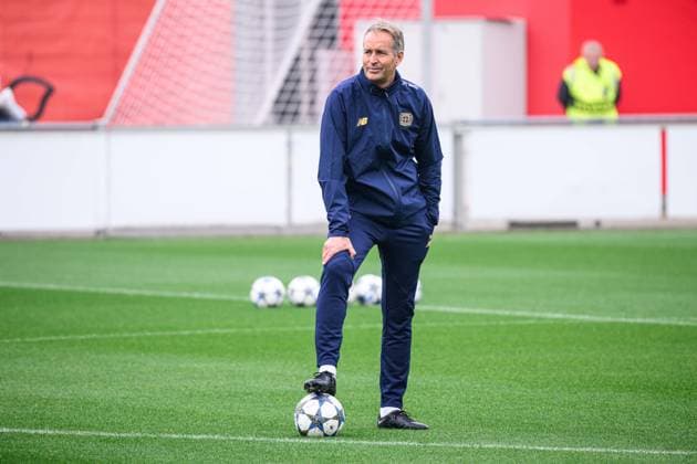 LEVERKUSEN, GERMANY - 30 SEPTEMBER, 2025: Kasper Hjulmand - UEFA Champions League, MD-1, practice FC Bayer 04 Leverkusen at BayArena.  Copyright: xVITALIIxKLIUIEVx