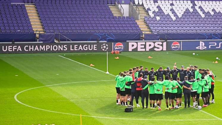 Royale Union Saint-Gilloise v Newcastle United - UEFA Champions League Media Activities 30 09 2025 BRUSSELS, BELGIUM - SEPTEMBER 30 : The team of Union Saint-Gilloise pictured during a training session ahead of the UEFA Champions League 2025 26 League Phase MD2 match between Royale Union Saint-Gilloise and Newcastle United on September 30, 2025 in Brussels, Belgium, 30 09 2025 Brussels Belgium  Copyright: xTomasxSiskx