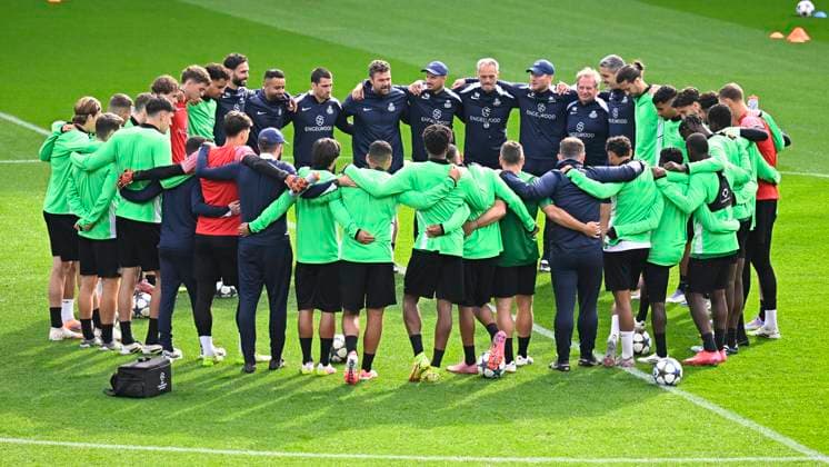 Royale Union Saint-Gilloise v Newcastle United - UEFA Champions League Media Activities 30 09 2025 BRUSSELS, BELGIUM - SEPTEMBER 30 : The team of Union Saint-Gilloise pictured during a training session ahead of the UEFA Champions League 2025 26 League Phase MD2 match between Royale Union Saint-Gilloise and Newcastle United on September 30, 2025 in Brussels, Belgium, 30 09 2025 Brussels Belgium  Copyright: xTomasxSiskx