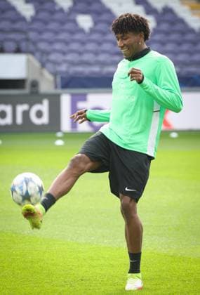 Union s Kevin Rodriguez pictured in action during a training session of Belgian soccer team Royale Union Saint-Gilloise in Brussels, on Tuesday 30 September 2025. The team prepares for tomorrow s match against English team Newcastle United FC, on the second day of the League phase of the UEFA Champions League tournament. VIRGINIExLEFOUR  x135704399x